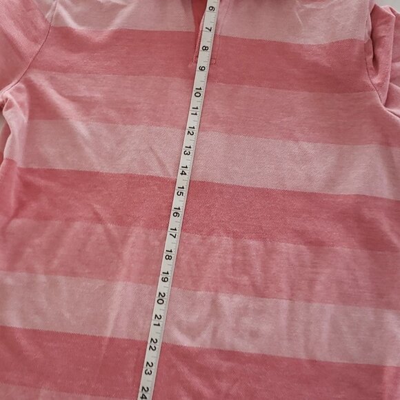Perry Ellis Men's Top  Collar Size Large Salmon Horizonal stripes Casual - Picture 7 of 7
